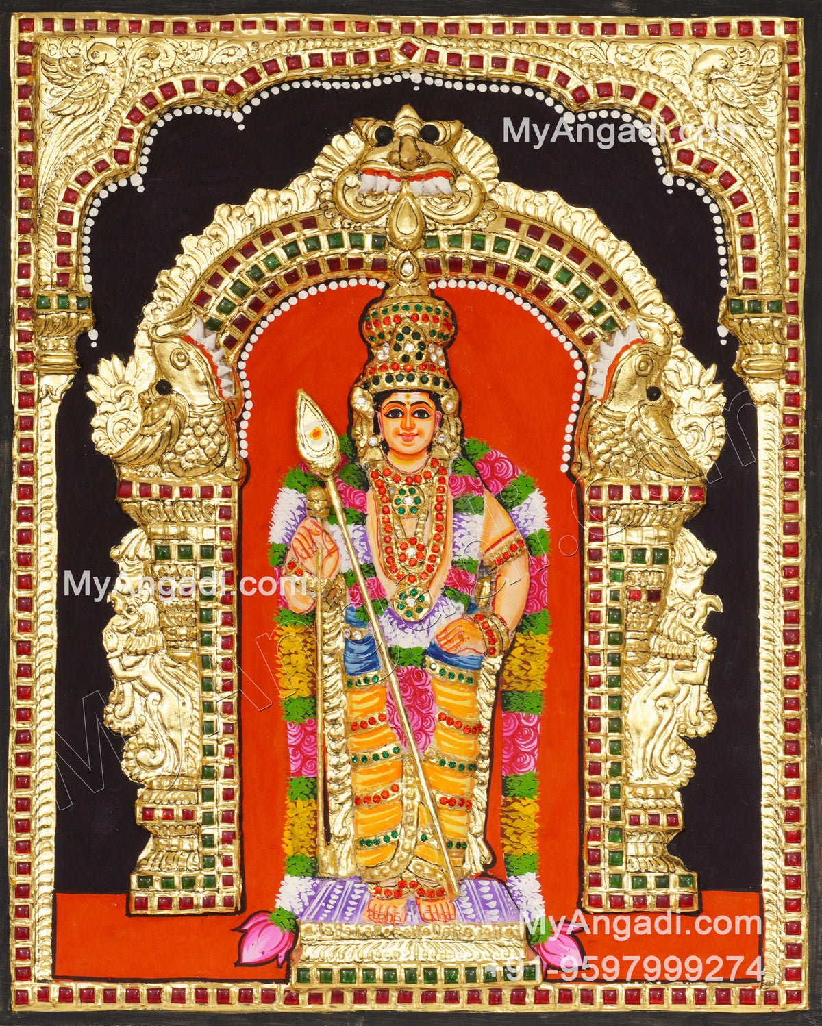 Murugan 3d Tanjore Painting