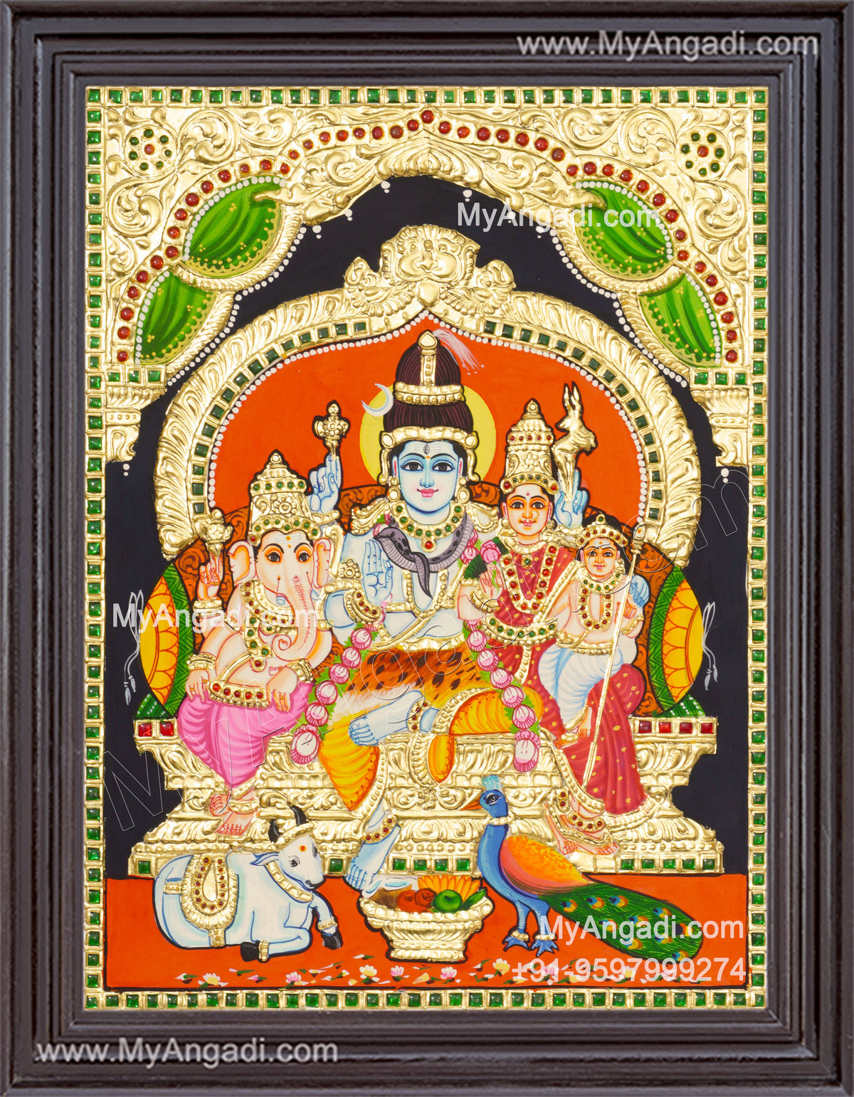 Shivan Family Tanjore Painting