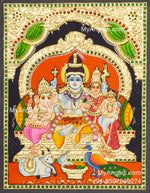 Shivan Family Tanjore Painting
