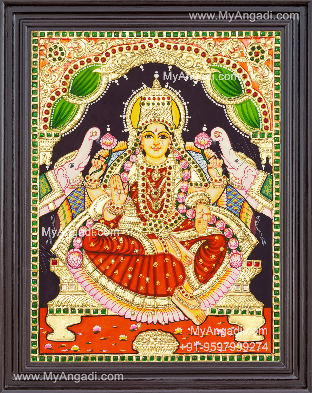 Gajalakshmi Tanjore Painting