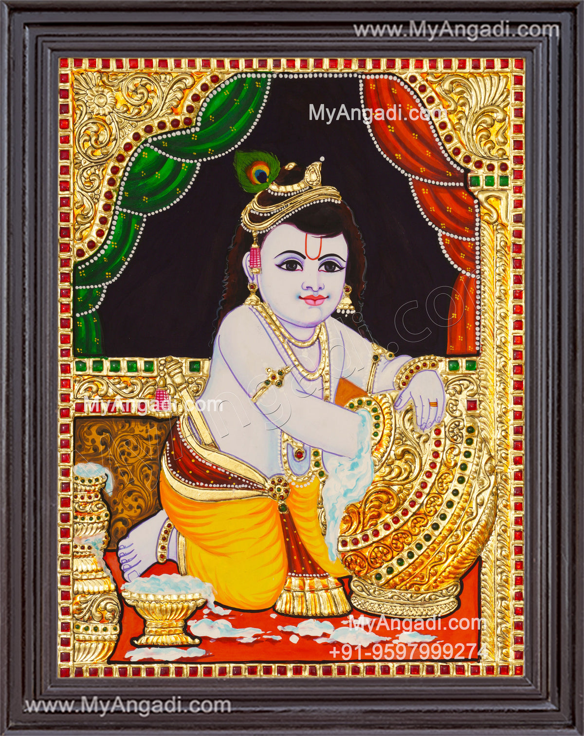 Butter Krishna Tanjore Painting