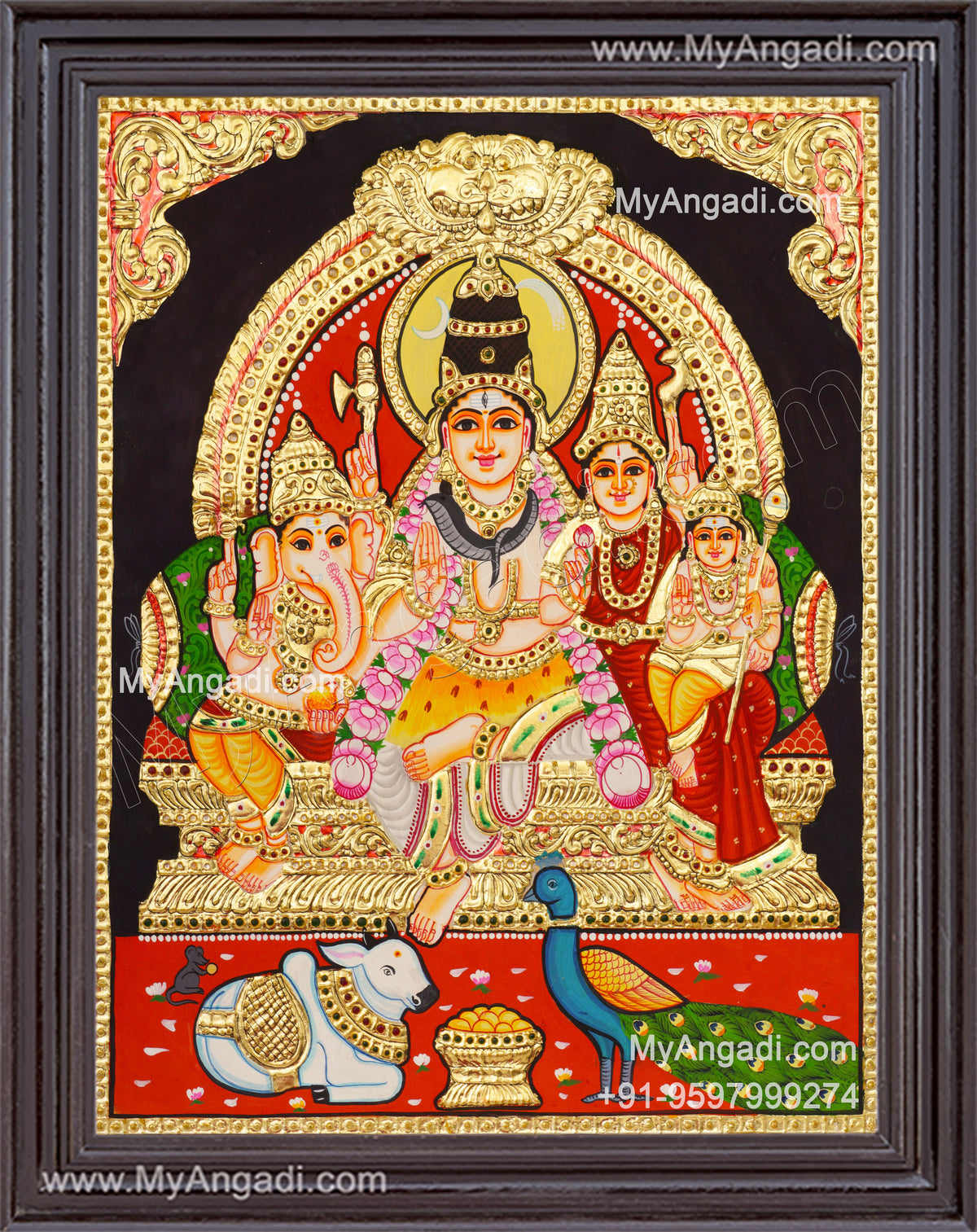 Shivan Family Tanjore Painting