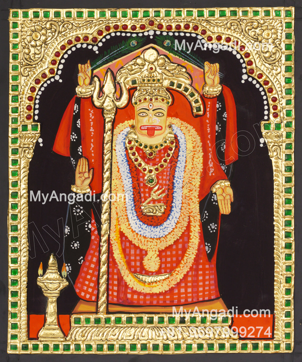 Maa Ugratara Tanjore Painting