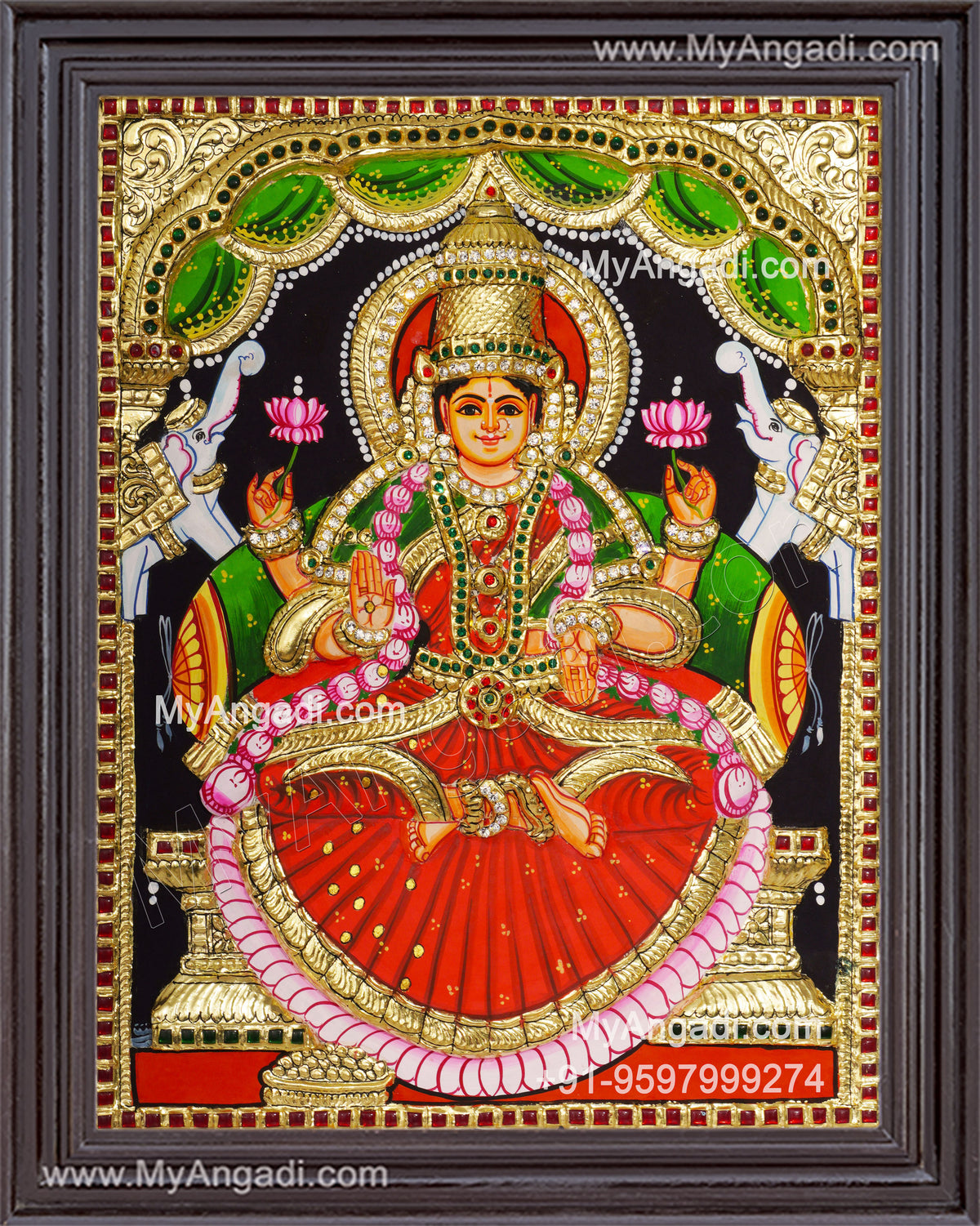 Gajalakshmi 2d Tanjore Painting