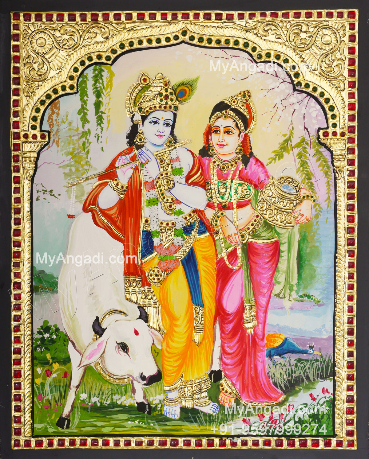 Radha Krishna Tanjore Paintings