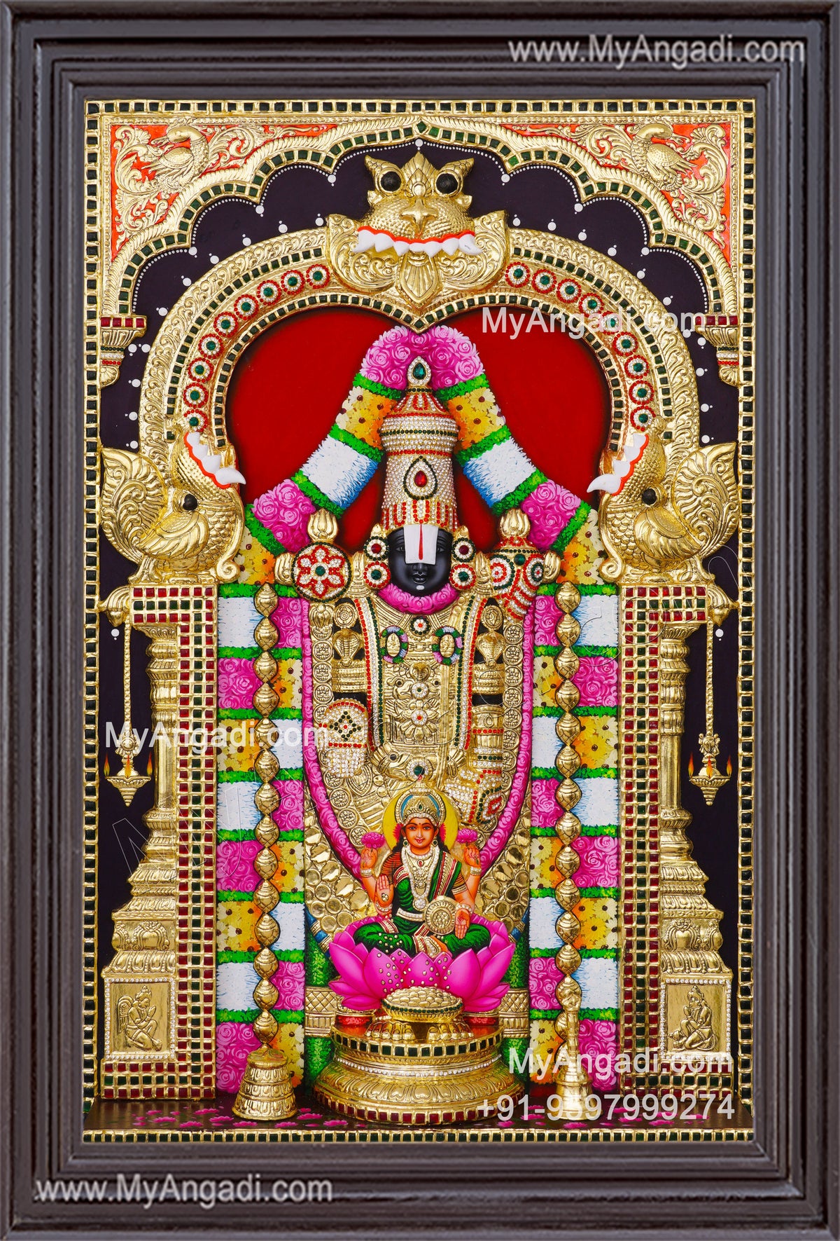 3d Balaji Lakshmi Tanjore Painting
