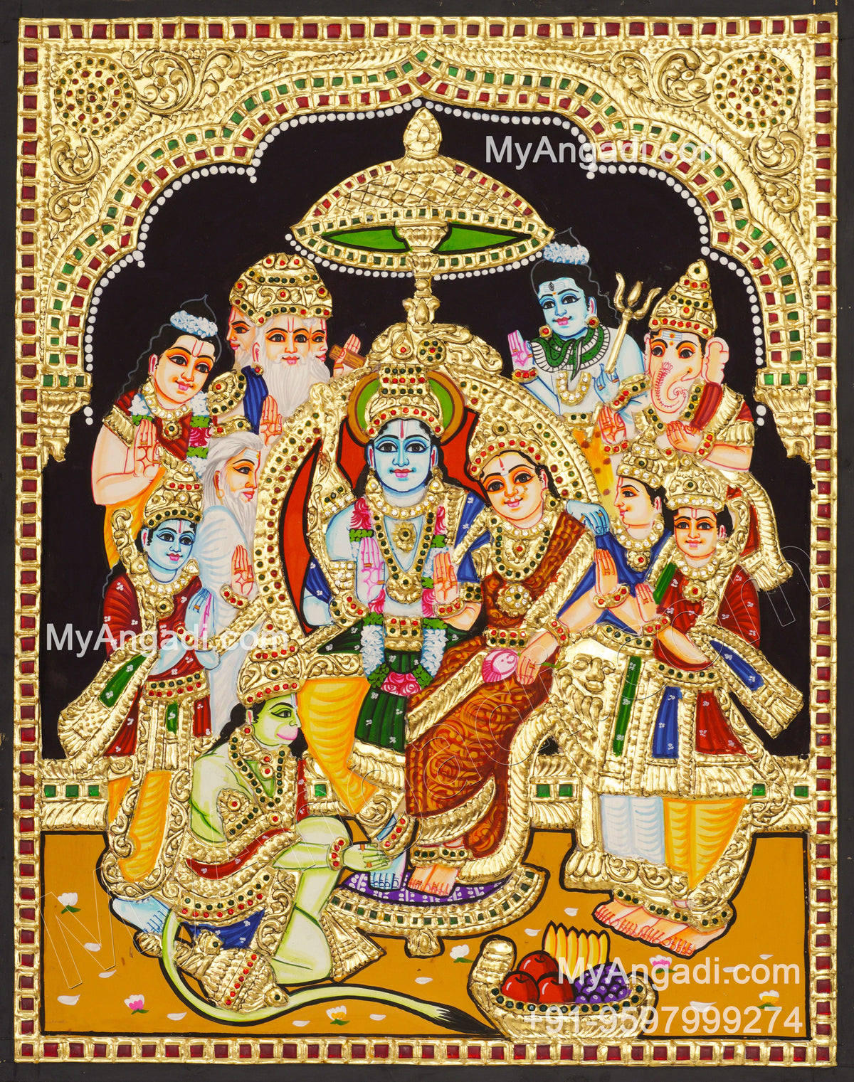 Ramar Pattabhishekam Tanjore Painting