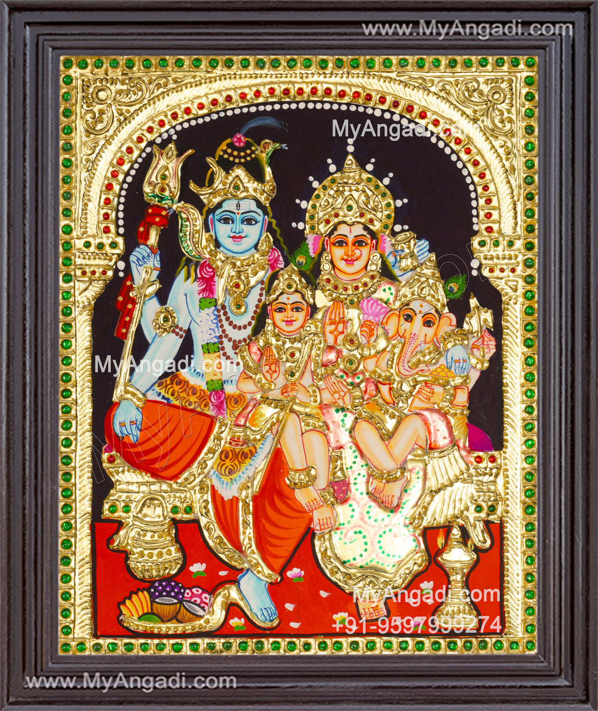 Shivan Family Tanjore Painting