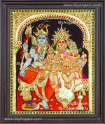 Shivan Family Tanjore Painting