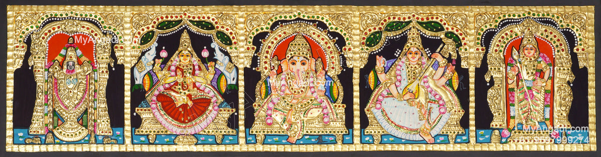 5 PanelTanjore Painting