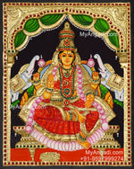 Gajalakshmi 3d Embossed Tanjore Painting