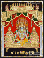 Vishnu Sri Devi Bhudevi Tanjore Painting