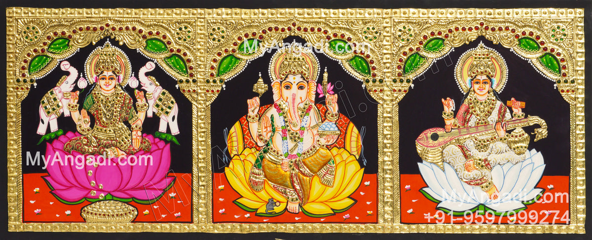 3 Panel Tanjore Painting
