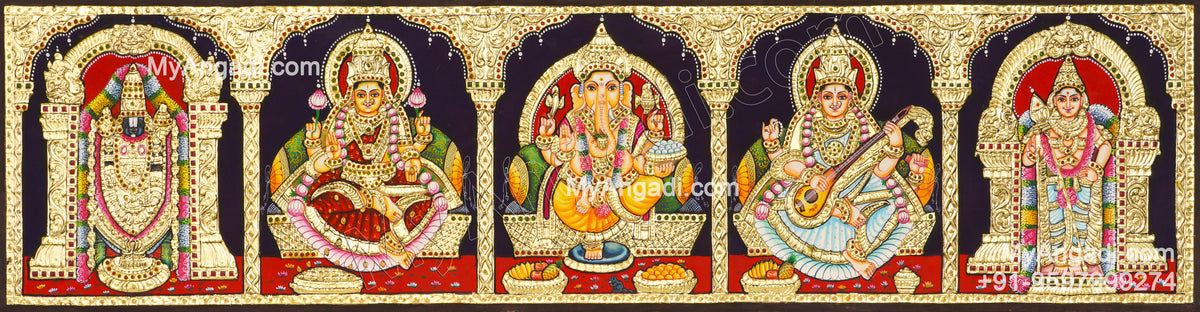 5 PanelTanjore Painting