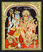 Shiva Family Tanjore Painting - Shiva Parivar