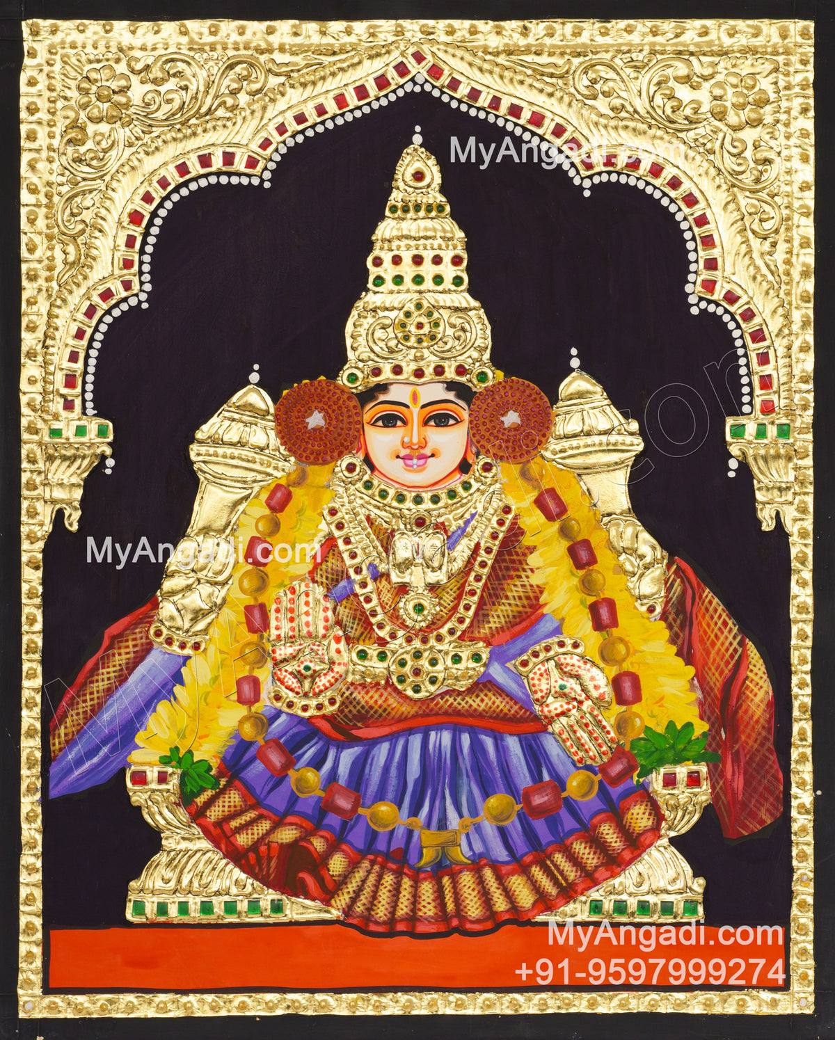 Sri Perundevi Thaayar Tanjore Painting