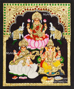 Ganesha Lakshmi Saraswathi Tanjore Painting