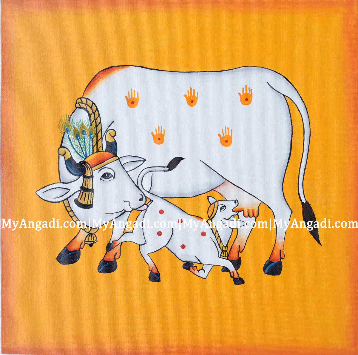 Cow with Calf Canvas Painting