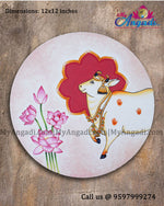 Pichwai Cow With Lotus Canvas Painting