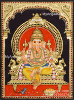 Ganesha 3d Embossed Tanjore Painting