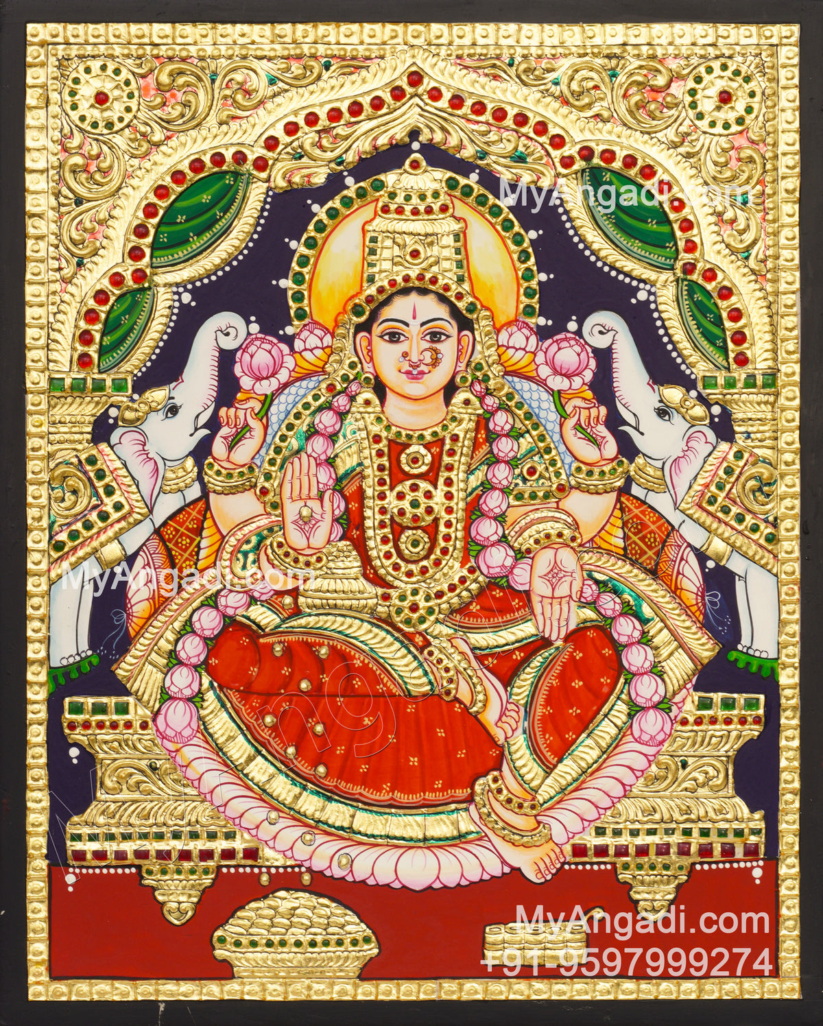 Gajalakshmi Tanjore Painting