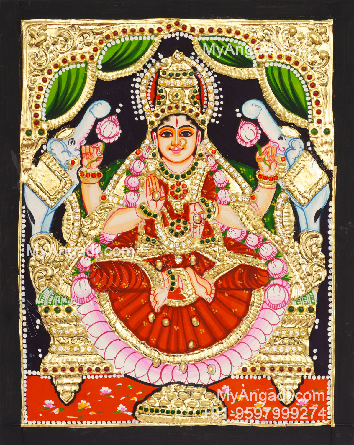 Gajalakshmi Tanjore Painting