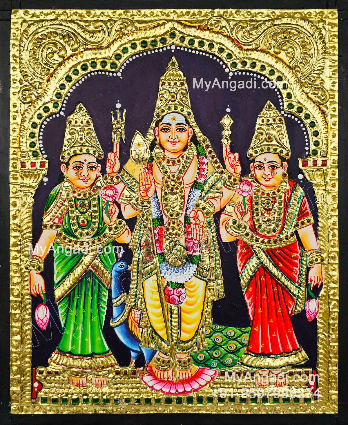 Valli Deivanai Murugan Tanjore Painting