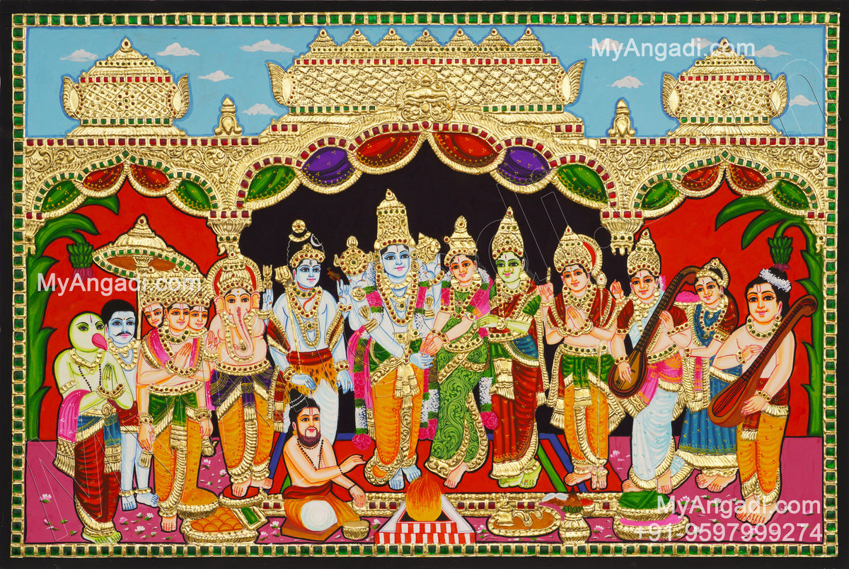 Srinivasa Kalyanam Tanjore Painting