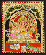 Shiva Family Tanjore Painting - Shiva Parivar