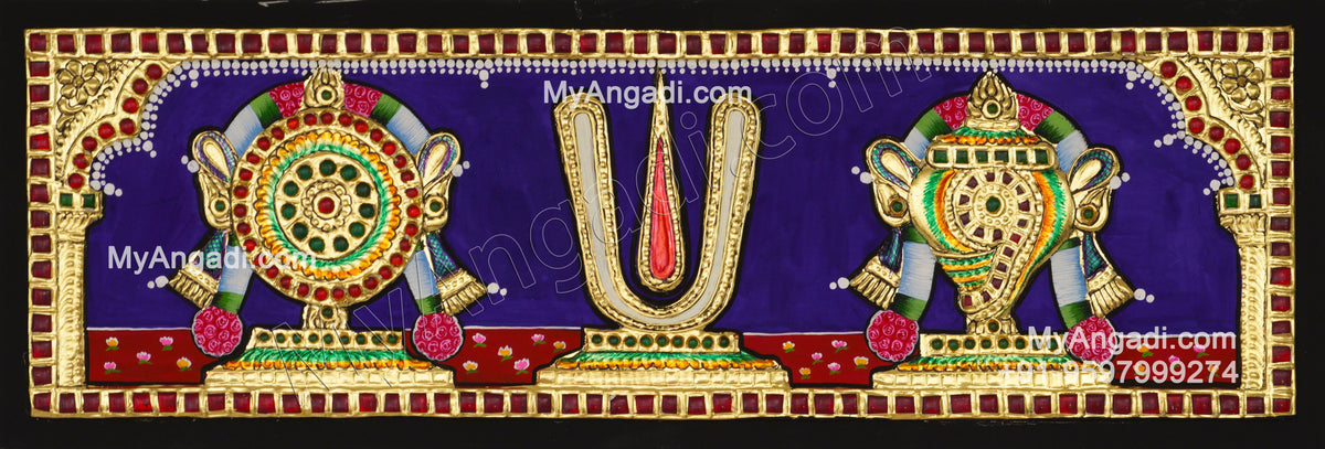 Sangu Chakram Namam Tanjore Painting