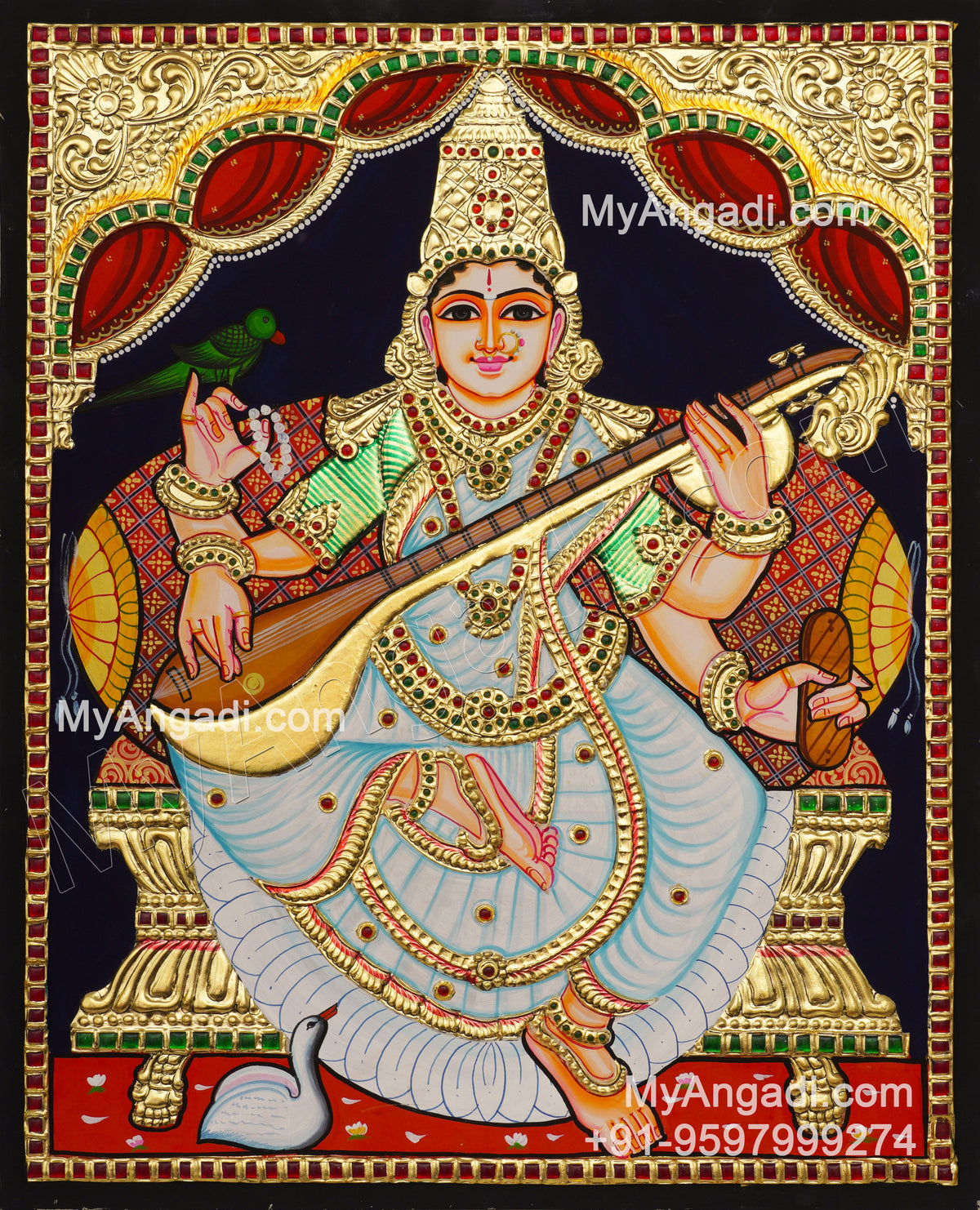 Saraswathi Tanjore Painting