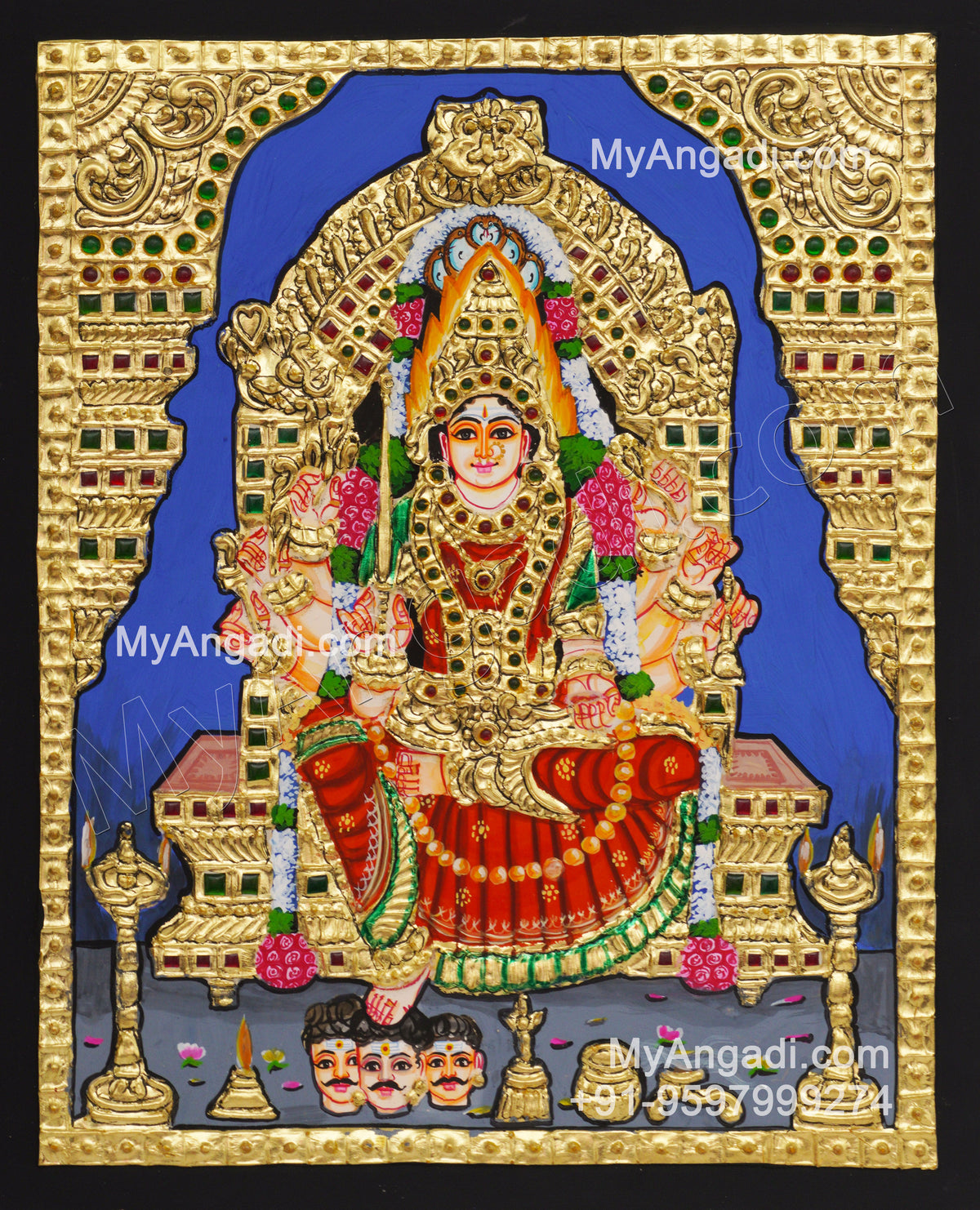 Samayapura Mariamman Tanjore Painting