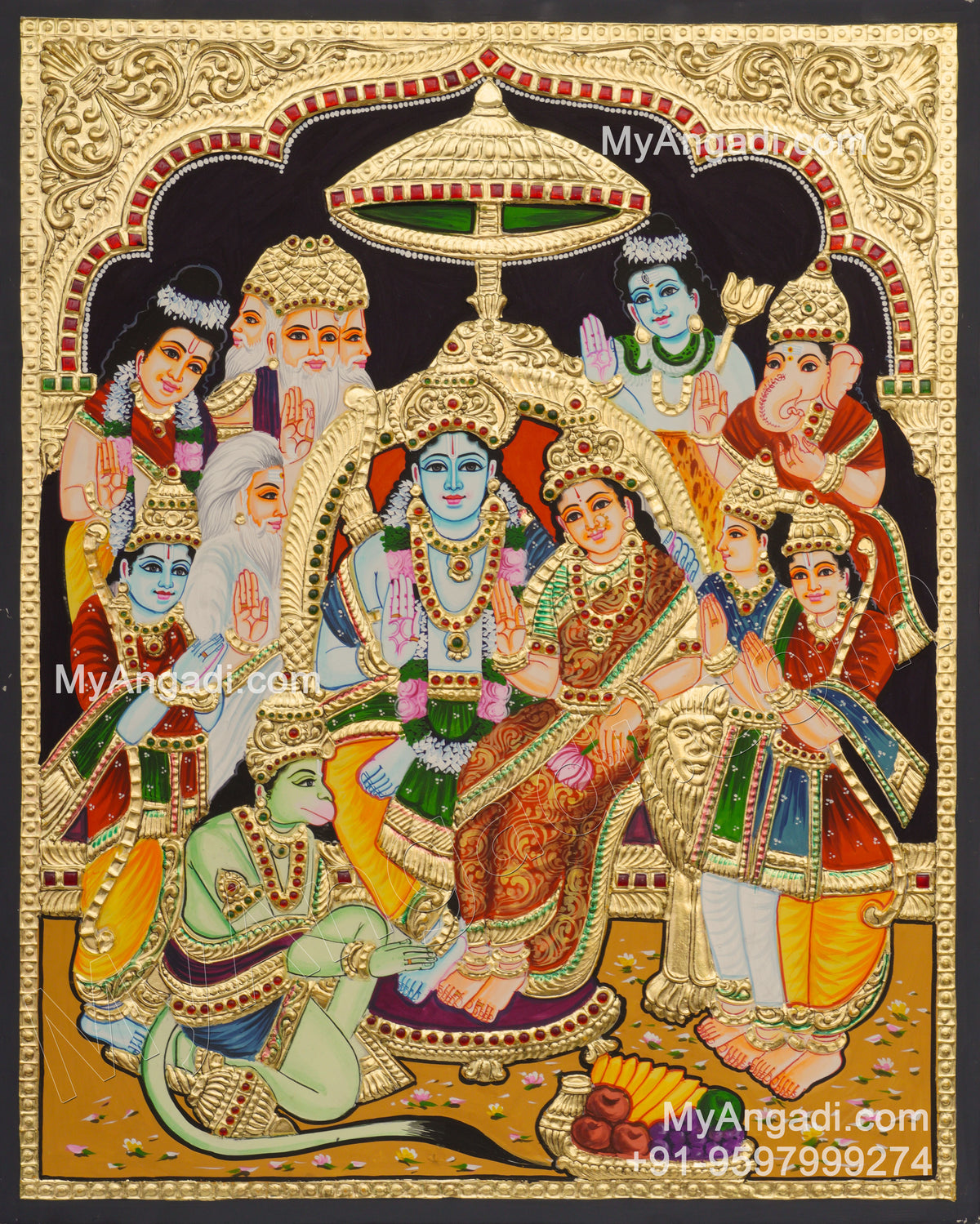 Ramar Pattabhishekam Tanjore Painting Tanjore Painting
