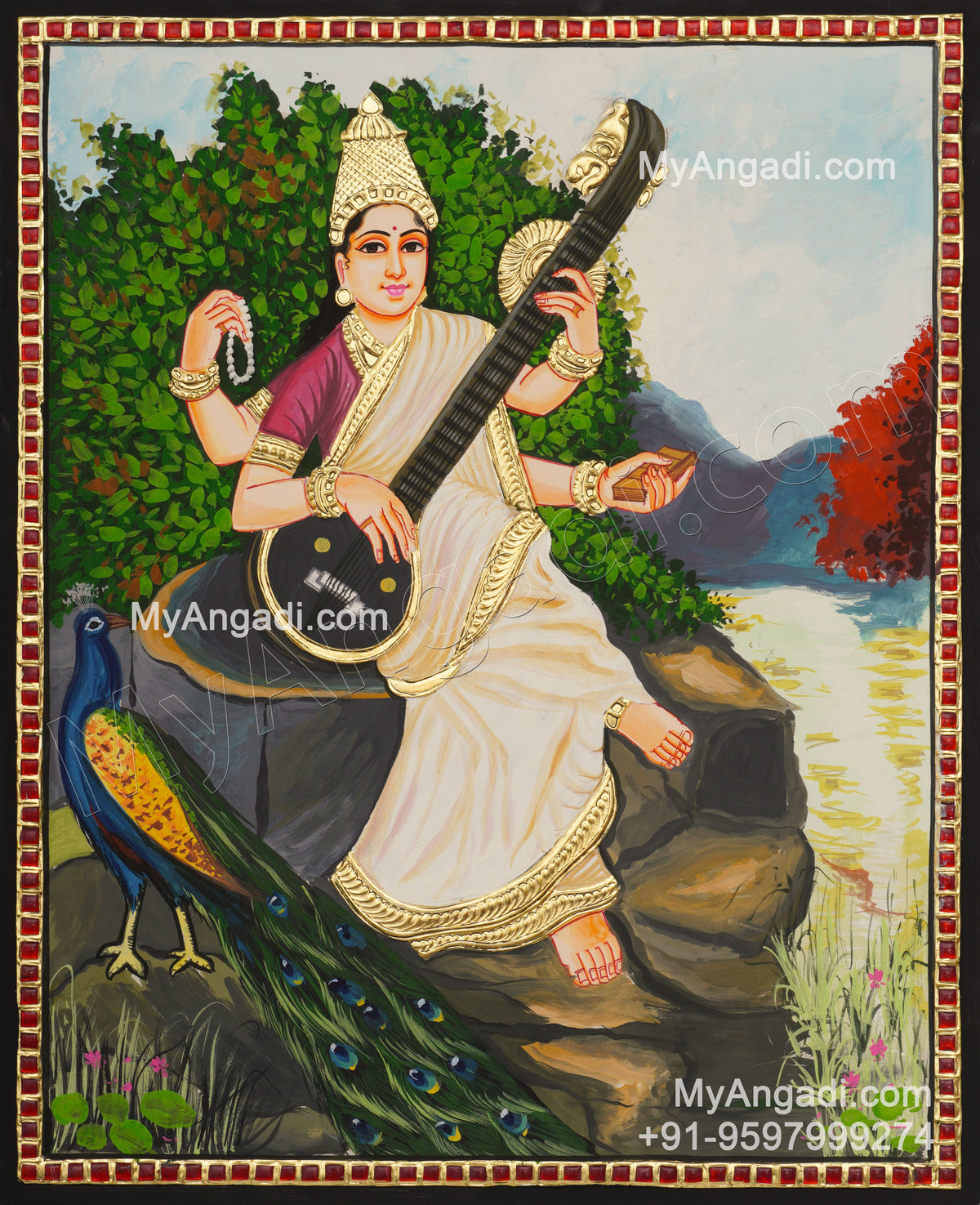 Saraswathi Tanjore Painting