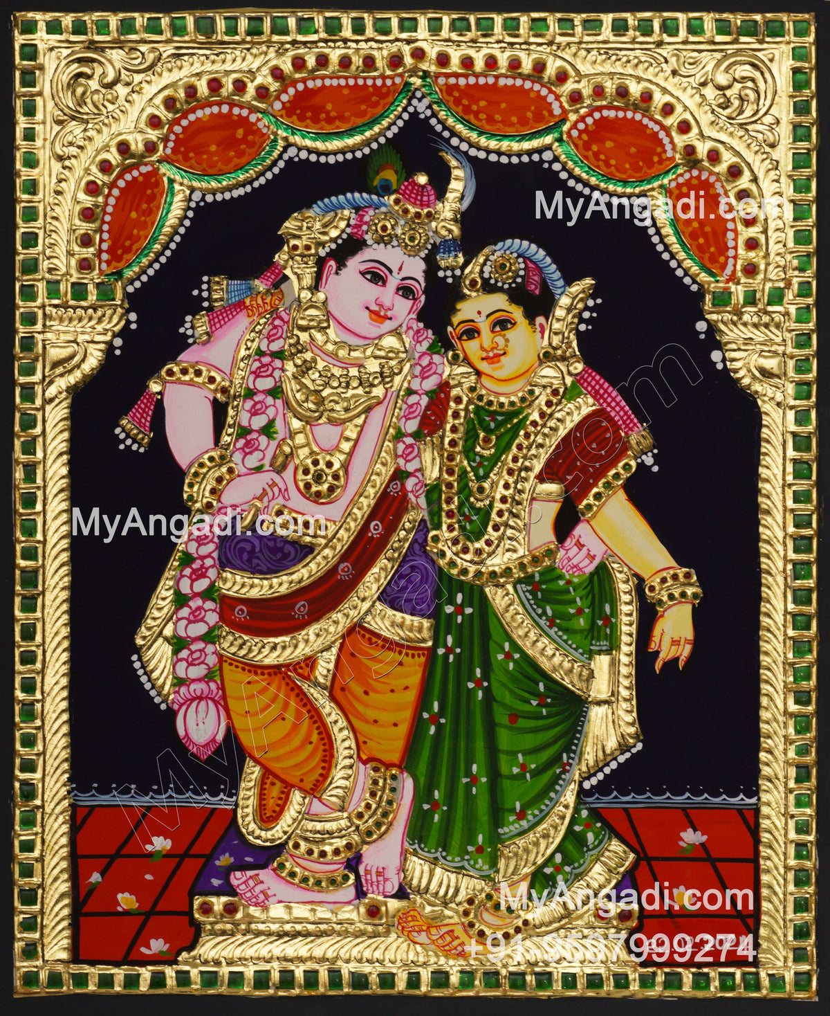 Radha Krishna Tanjore Painting