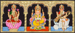 Ganesha Lakshmi Saraswathi Tanjore Painting