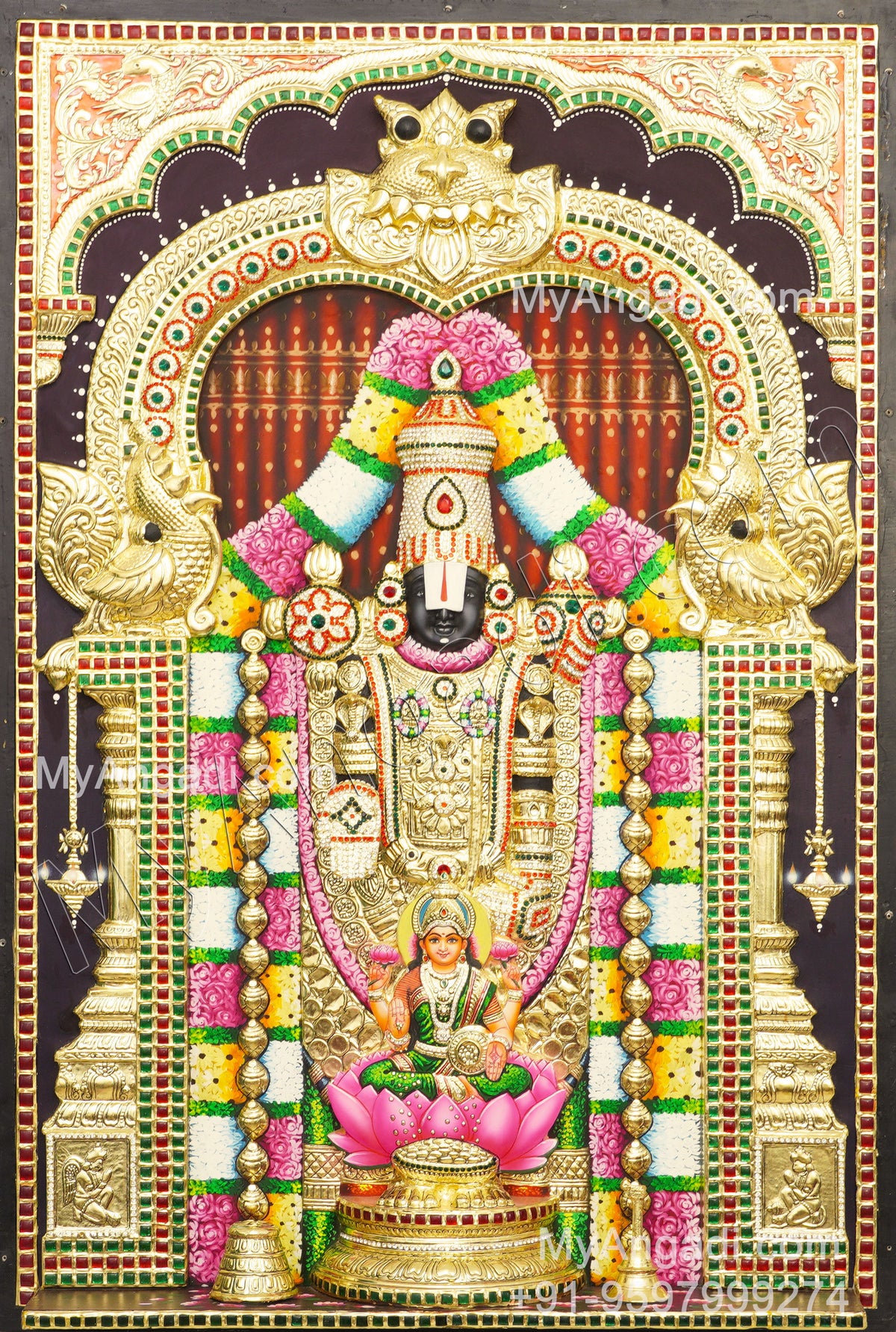3d Balaji Lakshmi Tanjore Painting