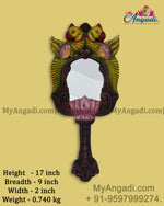 Vagai Wood Decorative Parror Wall Decor Mirror/Hand Mirror