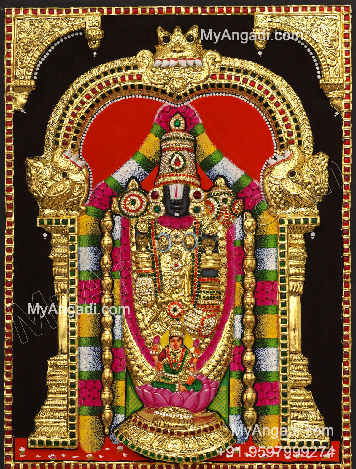 3d Balaji Lakshmi Tanjore Painting