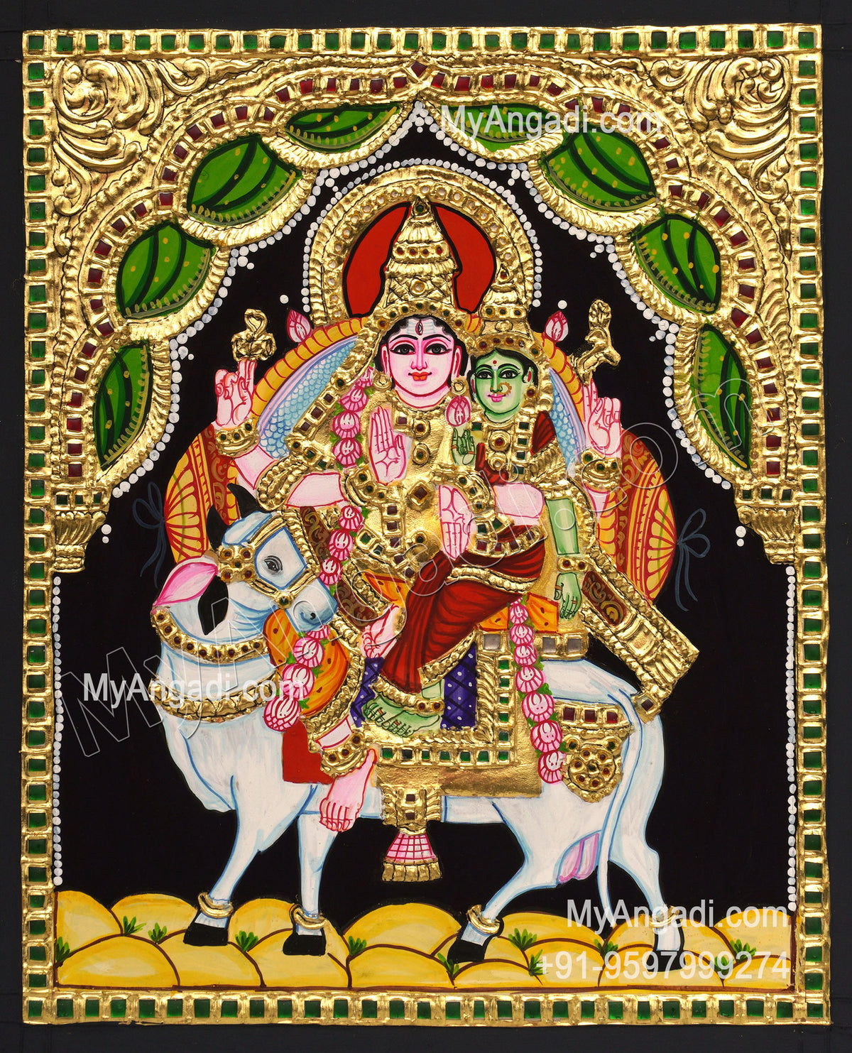 Pradhosam Sivan Parvathi Tanjore Painting