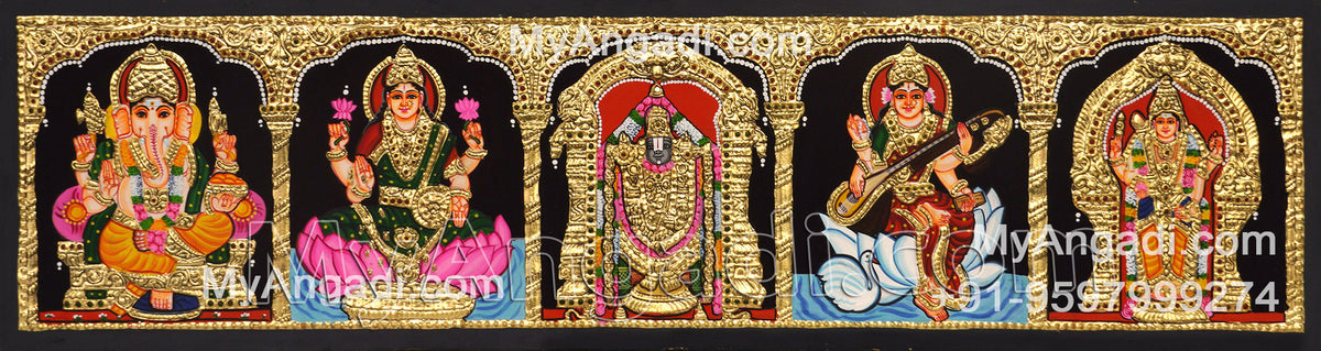 5 PanelTanjore Painting
