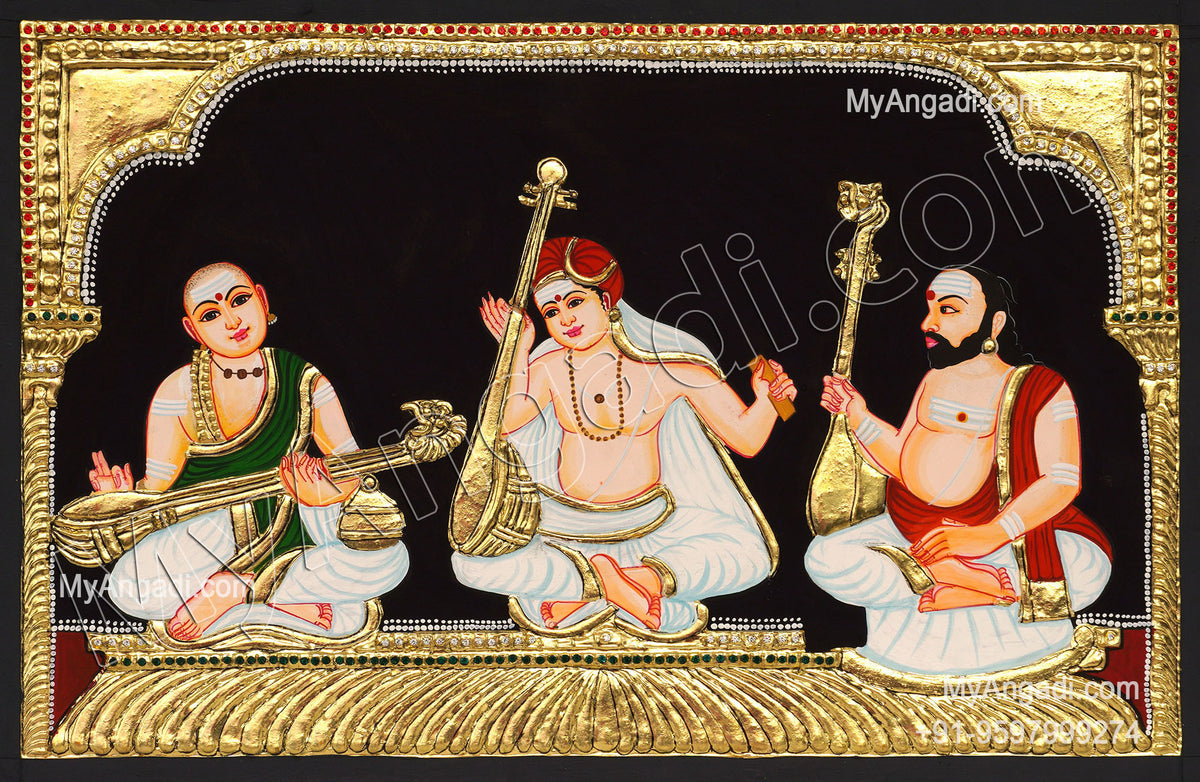 Sangeetha Mummoorthigal Tanjore Painting
