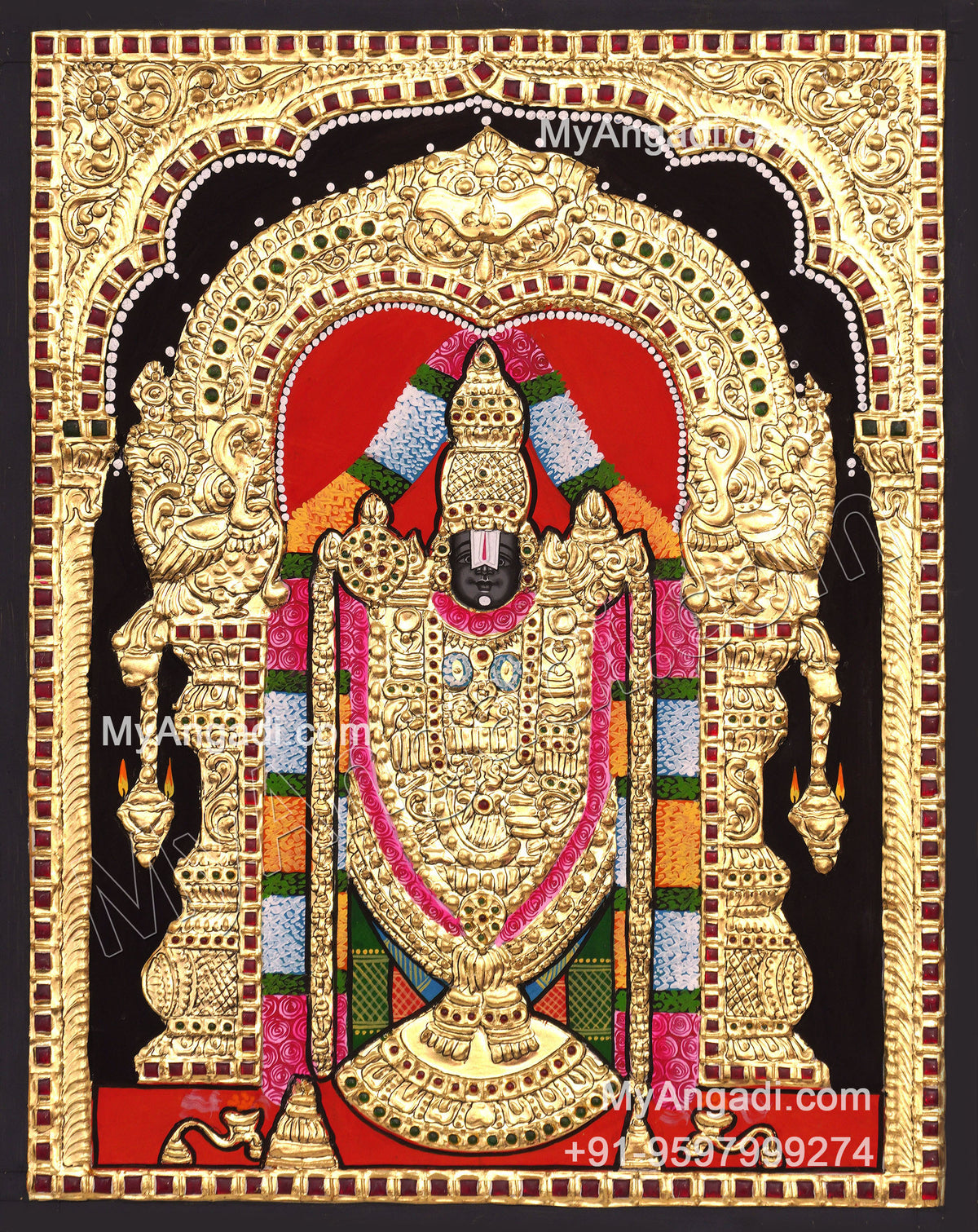 VenkateshwaraSwamy Tanjore Painting