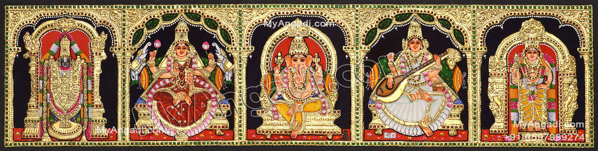 5 PanelTanjore Painting