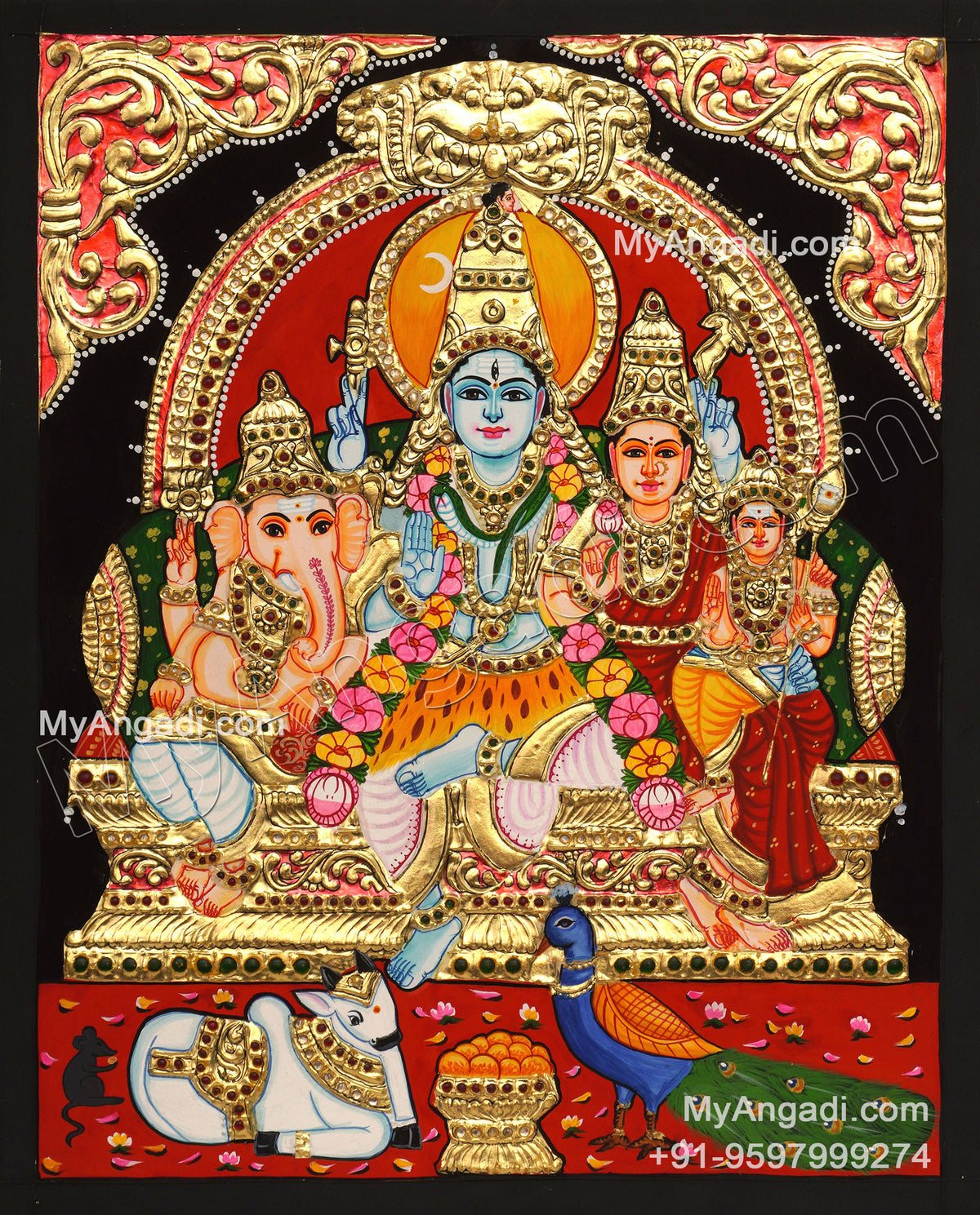Shiva Family Tanjore Paintings