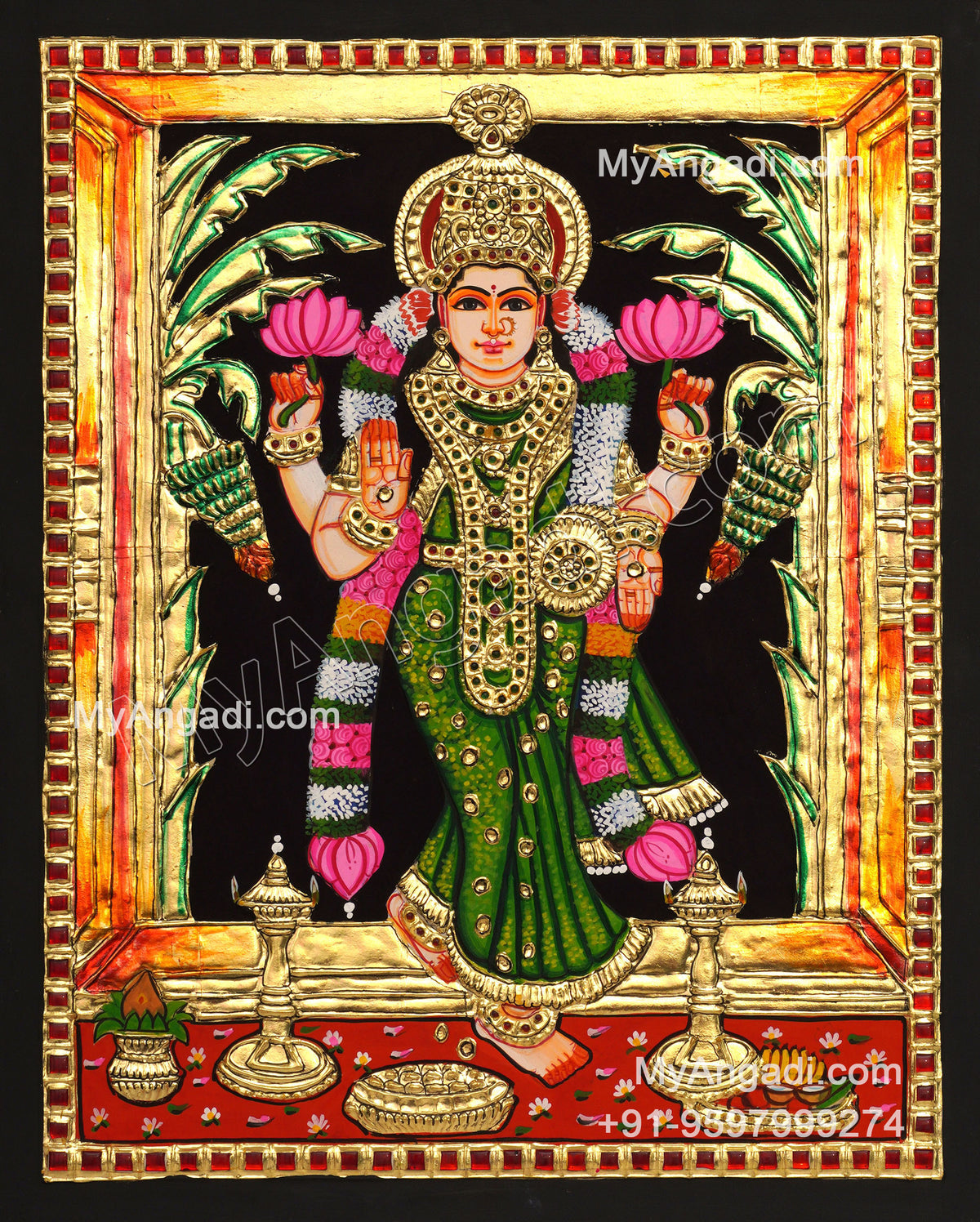Grahalakshmi Tanjore Painting