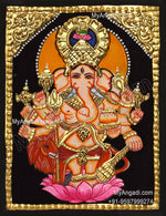 Kan Drishti Ganesha Tanjore Painting