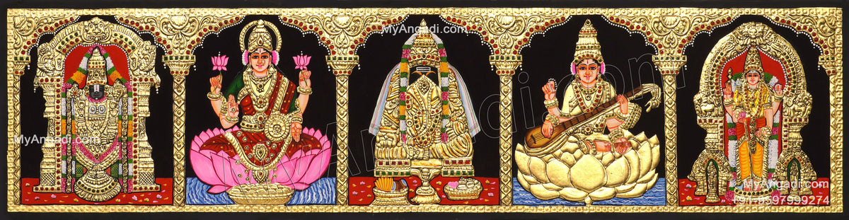 5 PanelTanjore Painting