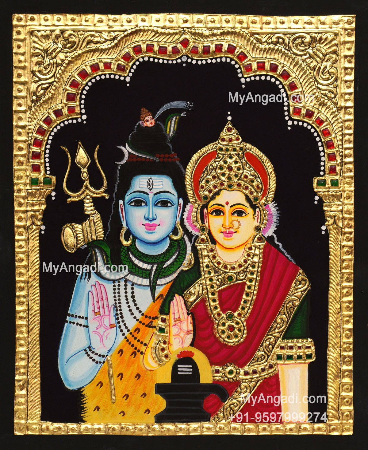 Sivan Paarvathi Tanjore Painting