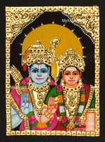 Ram Sita Small Size Tanjore Painting